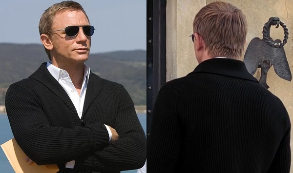 Daniel Craig James Bond Quantum of Solace black Shawl Collar Cardigan