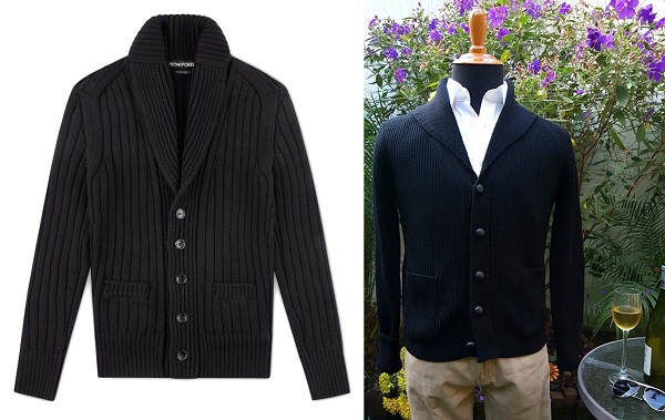 affordable Bond wardrobe black shawl collar cardigan
