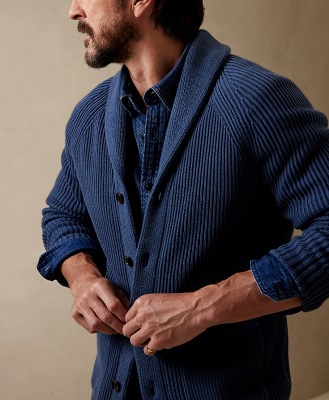 affordable alternative steve mcqueen blue shawl collar cardigan