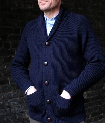 Blue 2025 shawl cardigan