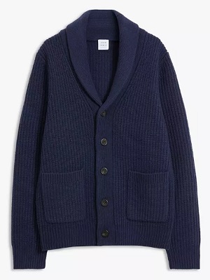 The Steve McQueen Blue Shawl Collar Cardigan - Iconic Alternatives