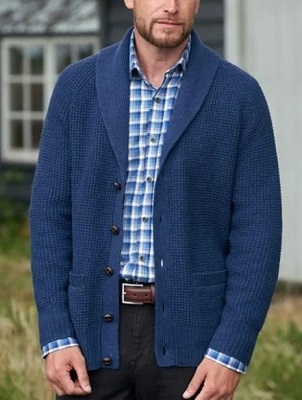 affordable alternative steve mcqueen blue shawl collar cardigan