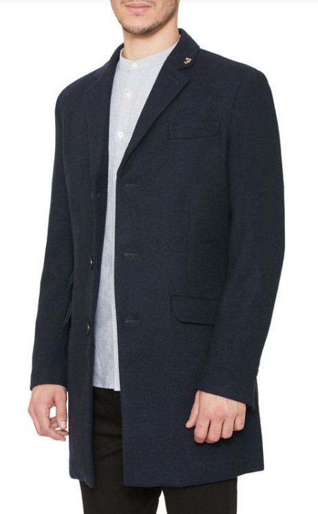affordable alternatives Quantum of Solace navy wool overcoat