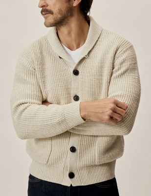 Daniel Craig Ivory Shawl Collar Cardigan alternative