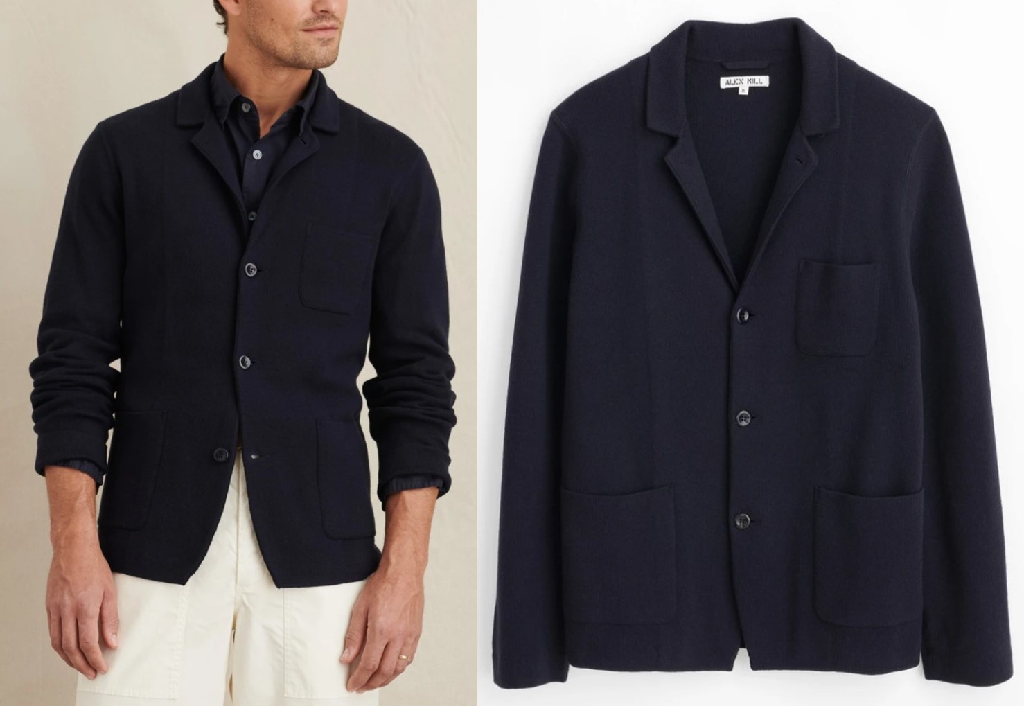 affordable alternatives Brunello Cucinelli Unstructured Navy Cashmere Jacket