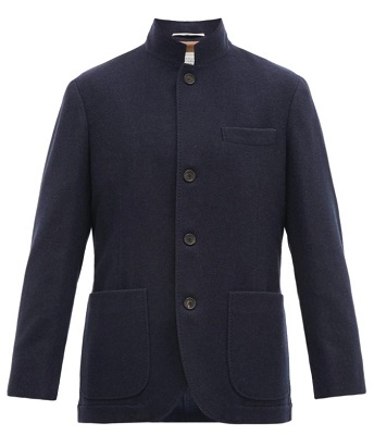 Brunello Cucinelli Unstructured Navy Cashmere Jacket