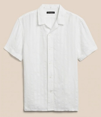 Lucky Brand Stripe Short Sleeve Linen & Cotton Button-up Camp Shirt In  Natural Stripe