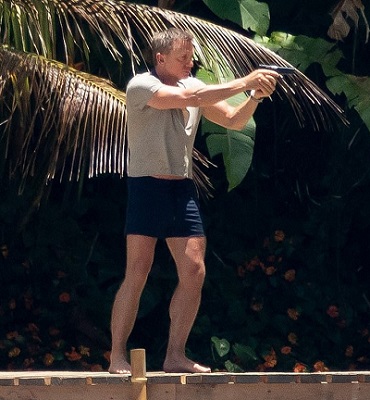 James Bond No Time To Die navy swim shorts