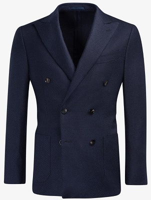 budget double breasted James Bond navy blazer