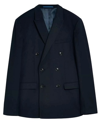 budget double breasted James Bond navy blazer