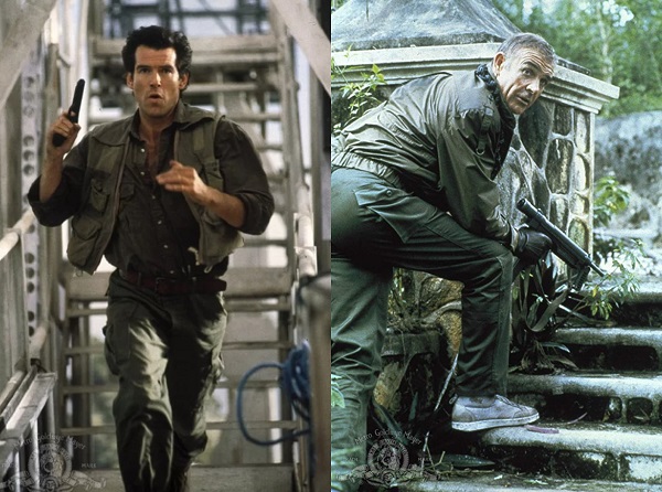 Pierce Brosnan Sean Connery James Bond military style fatigue pants