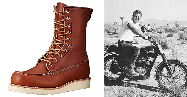 Steve mcqueen red deals wing boots