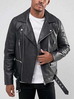 Budget Black Leather Double Rider Jacket