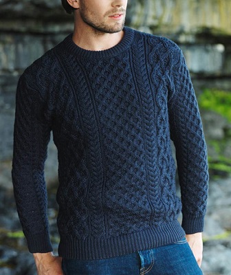 2XL/3XL Navy Blue Sean John New Twist-Yarn Button-Neck Pullover Sweater 