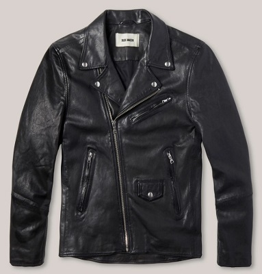 Buck Mason Bruiser Black Leather Double Rider Jacket