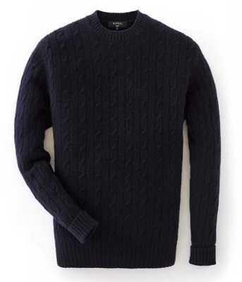 Pierce Brosnan James Bond Navy Aran Knit Sweater Goldeneye alternative