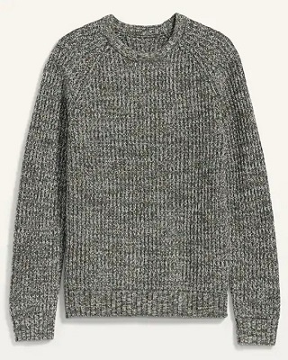 Men's navy textured waffle knit sweater