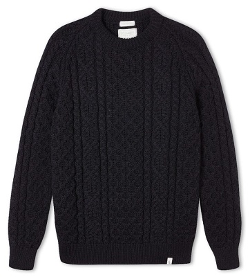 GUESS Men's Two Tone Crewneck Long Sleeve Waffle Knit Sweater - Macy's