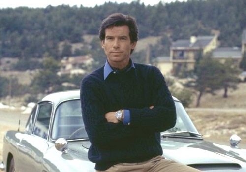 Pierce Brosnan James Bond Navy Aran Knit Sweater Goldeneye