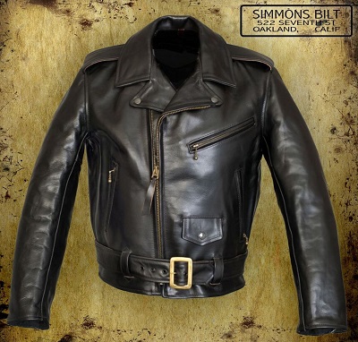 Black Leather Double Rider Jacket Simmons Bilt