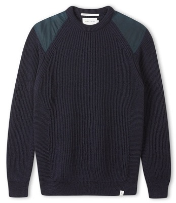 007 Ribbed Army Sweater Navy Blue