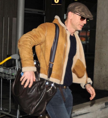 Daniel Craig Style Shearling Jacket 