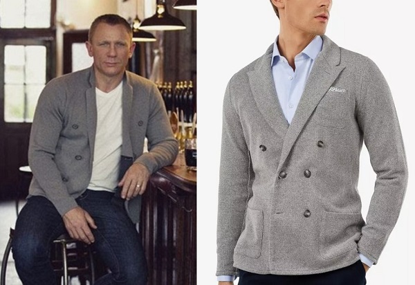 Daniel Craig Esquire 2012 Lanvin Paris Double Breasted Cardigan affordable alternative