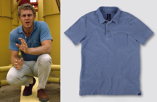 Steve McQueen blue polo shirt affordable alternative