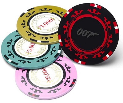 007 Casino Royale poker chip drink coasters