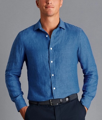 Pierce Brosnan James Bond Tomorrow Never Dies blue linen shirt alternative