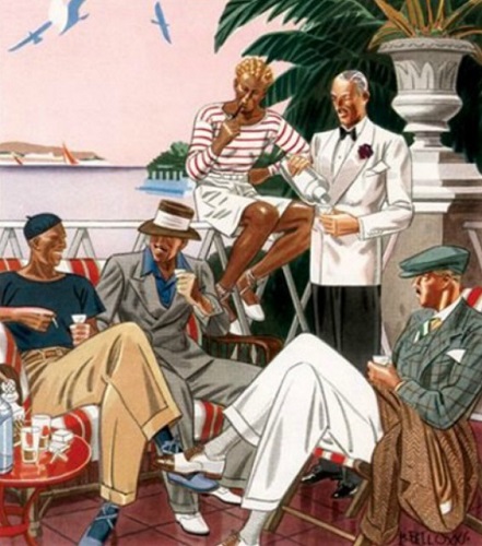 An illustration of menswear from the 1930s by Laurence Fellows