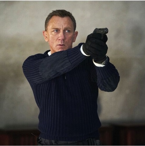 Daniel Craig James Bond No Time To Die Commando Sweater N.Peal