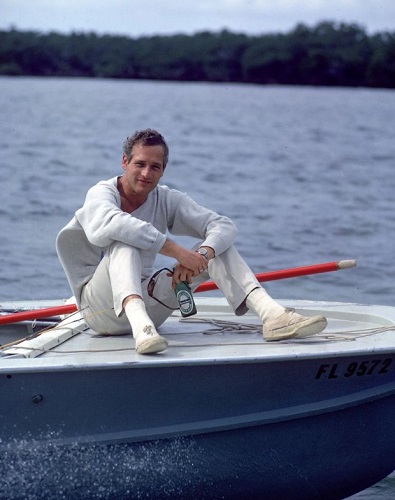 Hollywood style Paul Newman on his fishing boat