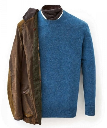 N.Peal 007 Crew Neck Sweater in Blue Wave