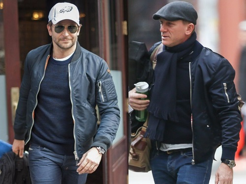 Celebrities wearing alpha on sale industries