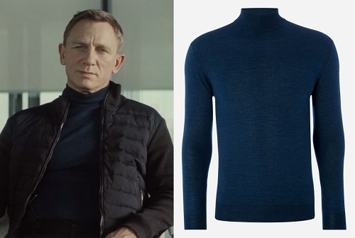 Daniel Craig James Bond SPECTRE mock neck sweater Lapis Blue