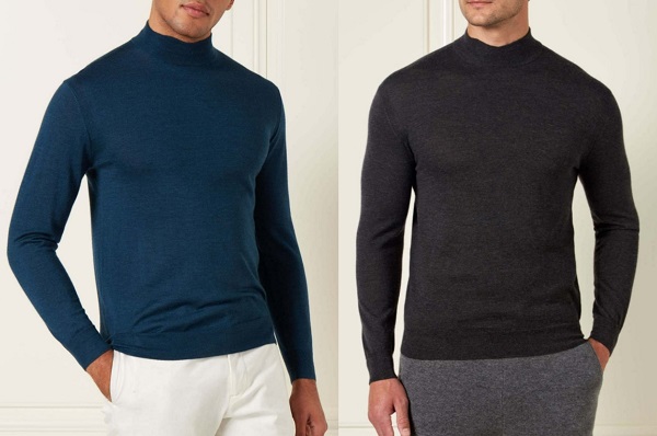 NPeal 007 Fine Gauge mock turtle neck sweater