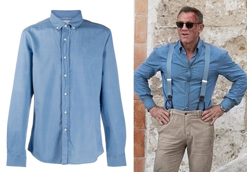 Daniel Craig James Bond No Time To Die Matera Blue Shirt