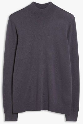 Mock turtleneck sweater in merino wool blend - Studio