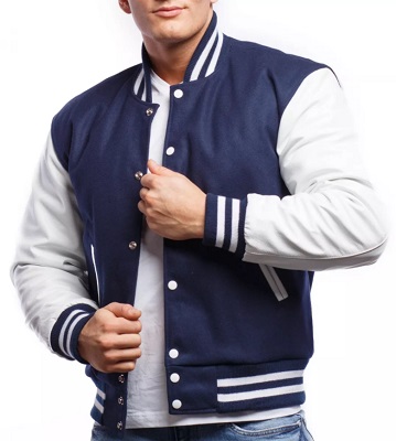 80s action hero style Varsity Letterman jacket affordable alternative
