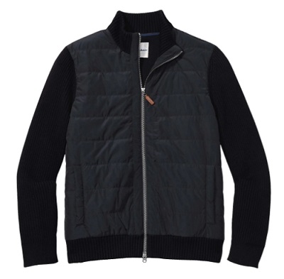 REISS Trainer Long Sleeve Quilted Hybrid Zip Through Jacket