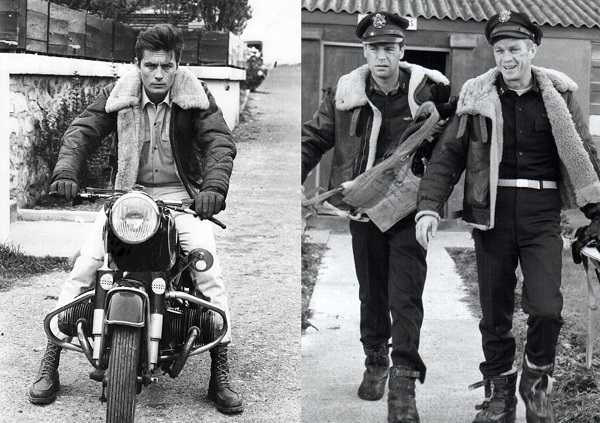 Alain Delon Steve McQueen Iconic Sheepskin jackets