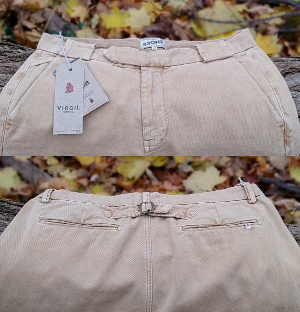 &Sons Virgil Chinos Tan Front and Back