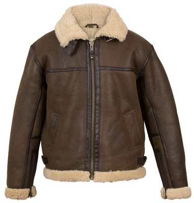 Schott NYC 257S Classic B-3 Sheepskin Leather Bomber Jacket - Brown with  Gold