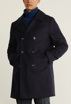 men's classic navy peacoat luxury