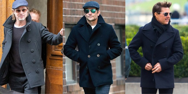 Brad Pitt Bradley Cooper Tom Cruise peacoat style