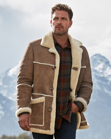 Men's rancher shearling deals sheepskin coat