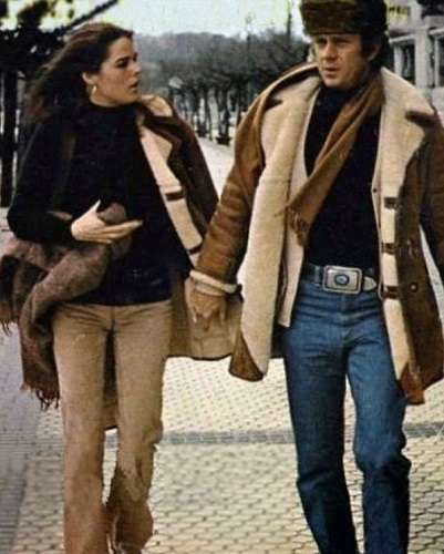 Steve McQueen Ali MacGraw iconic sheepskin coat