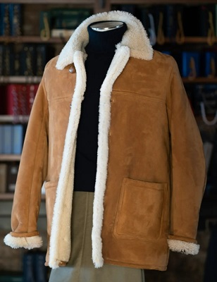 Alain Delon Sheepskin Rancher Coat for men
