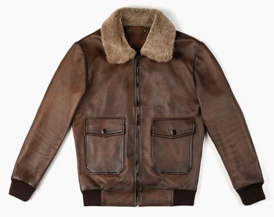 Schott NYC 257S Classic B-3 Sheepskin Leather Bomber Jacket Men's - Brown with Gold Size 42